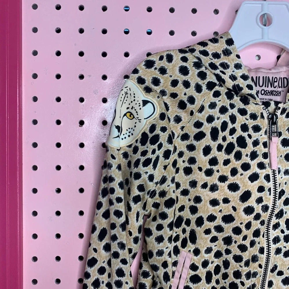 OshKosh B’gosh Cheetah Print Zip Jacket 4T NWT Girls Leopard Bomber Coat